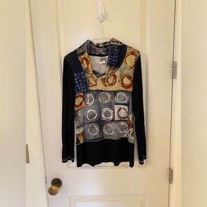 Size S cowl neck tunic, art by Laura Lein Svencner by Canadian maker Dolcezza